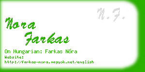 nora farkas business card